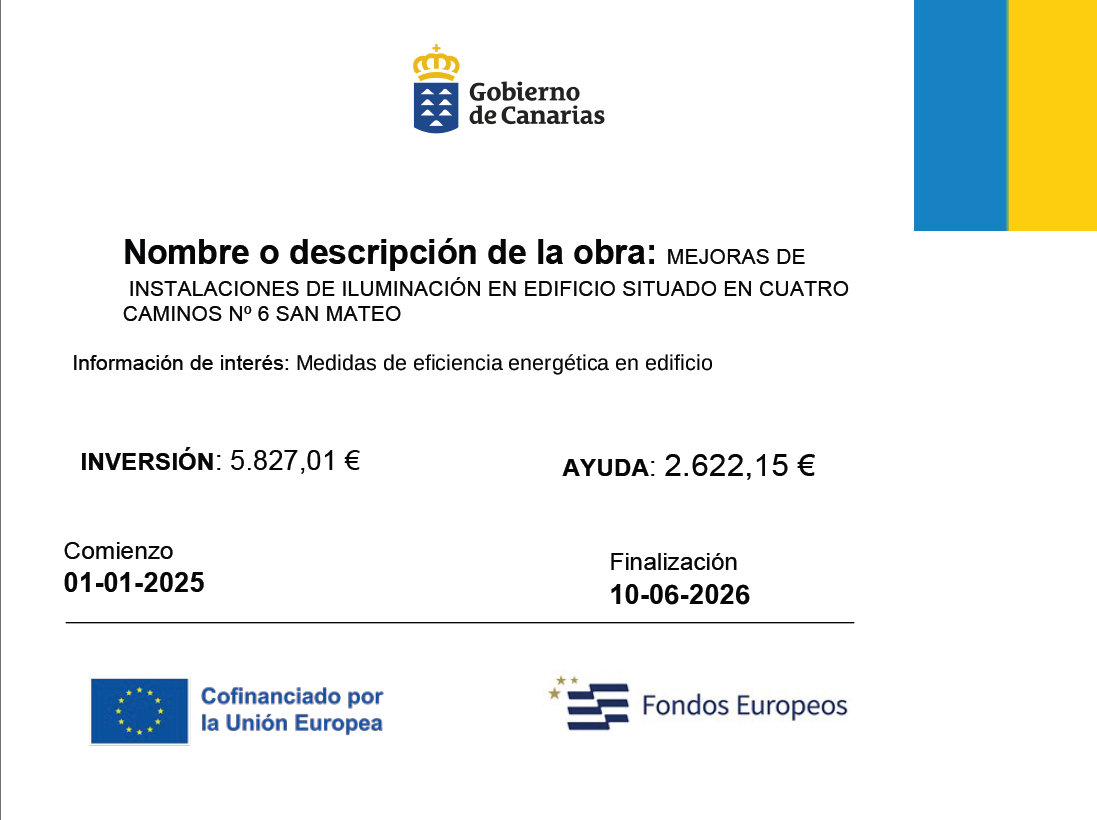 Cartel FEDER 2021-2027 Iluminación – Grupo Casta